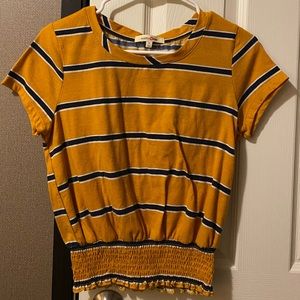 Mustard and Navy Striped Tee